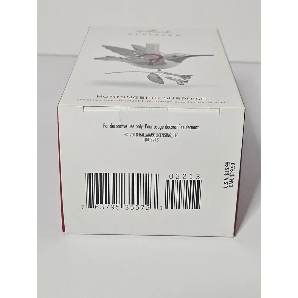 Hallmark Keepsake 2018 Hummingbird Surprise Mystery Box Christmas Ornament